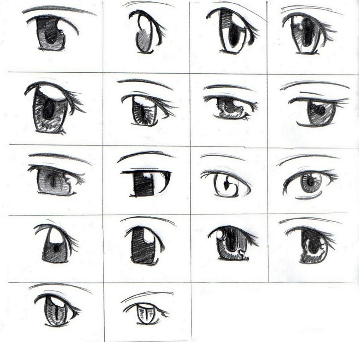 Как научиться рисовать аниме глаза. Для срисовки