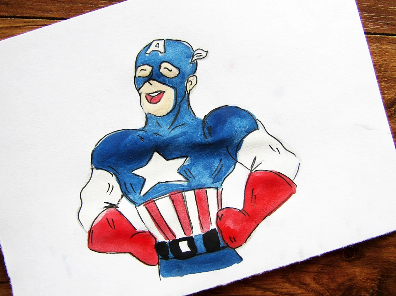 Капитан Америка рисунок. Для срисовки