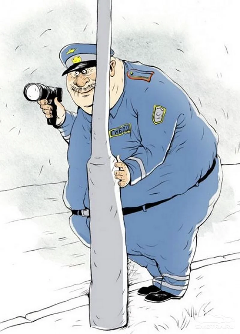 Карикатура ДПС. Картинка