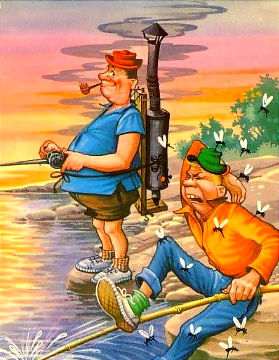 Карикатуры на тему рыбалка. Прикольная картинка