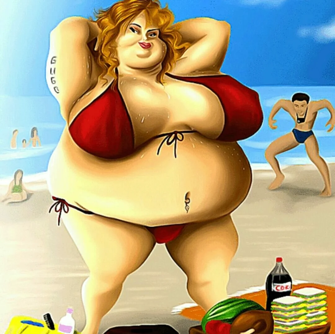 Карикатуры на толстых женщин. Картинка