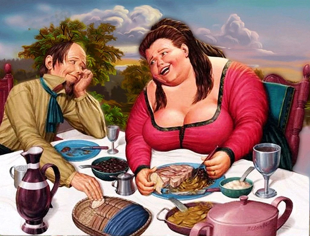 Карикатуры на толстых женщин смешные. Картинка