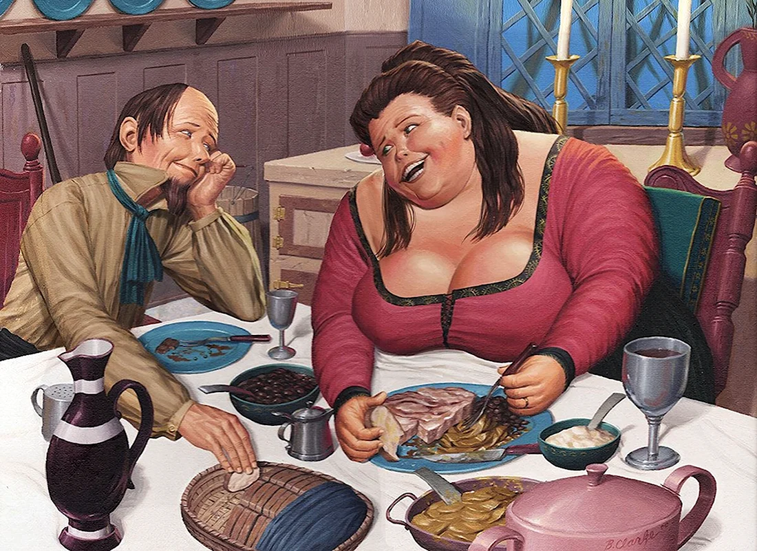 Карикатуры на толстых женщин смешные. Анекдот в картинке
