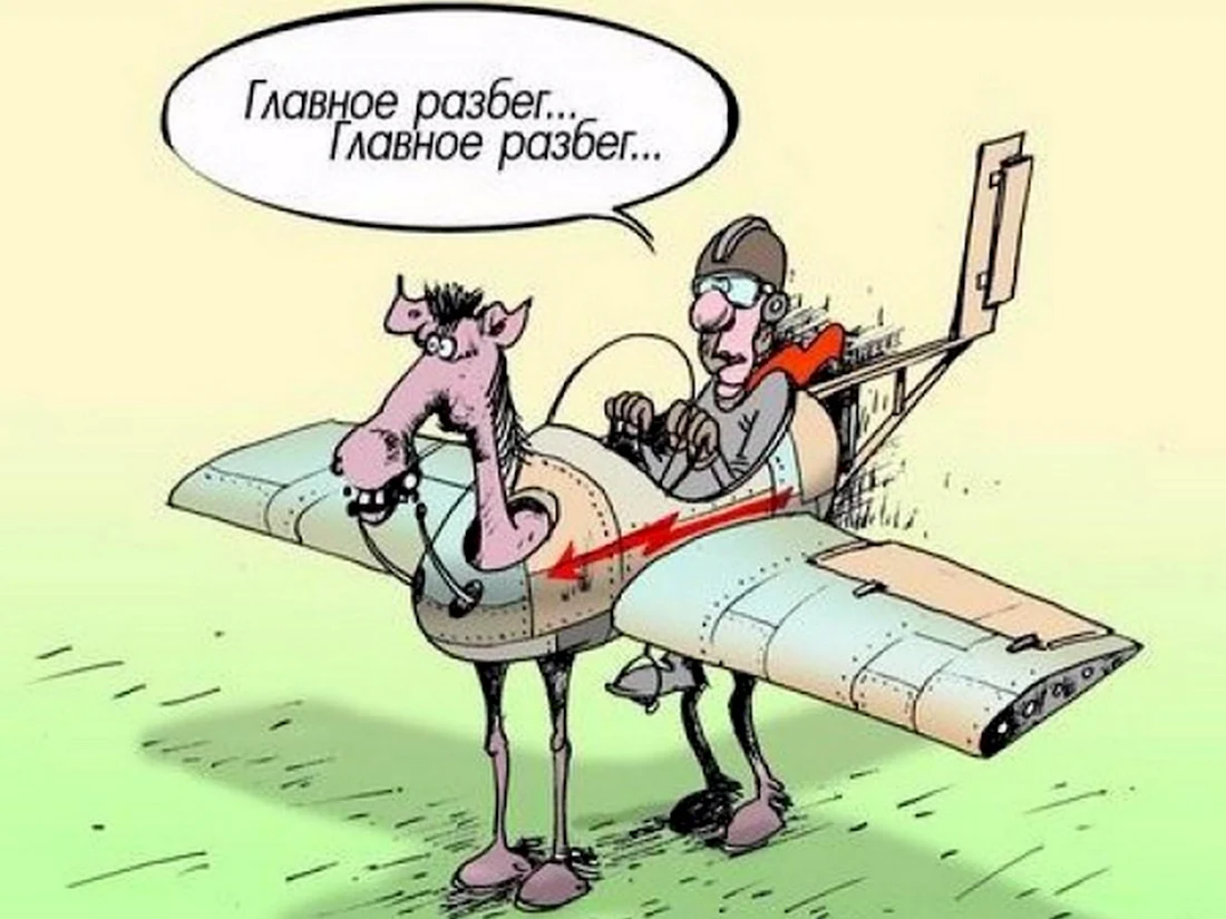 Карикатуры про авиацию. Анекдот в картинке