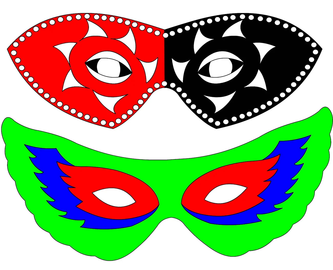 Карнавальные маски для детей. Картинка