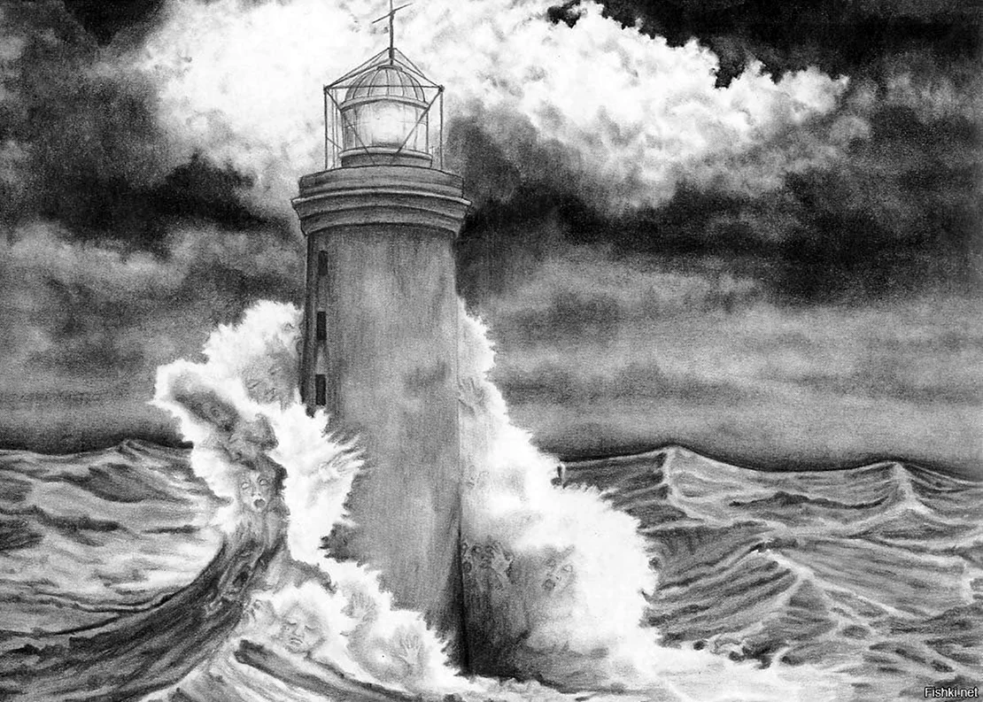Картина Александрийский Маяк шторм. Для срисовки
