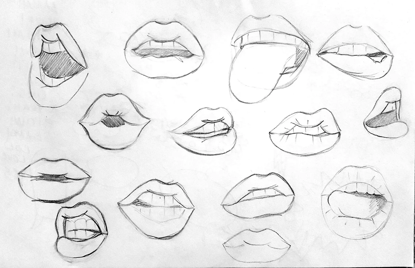 Картинки для срисовки губы. Для срисовки