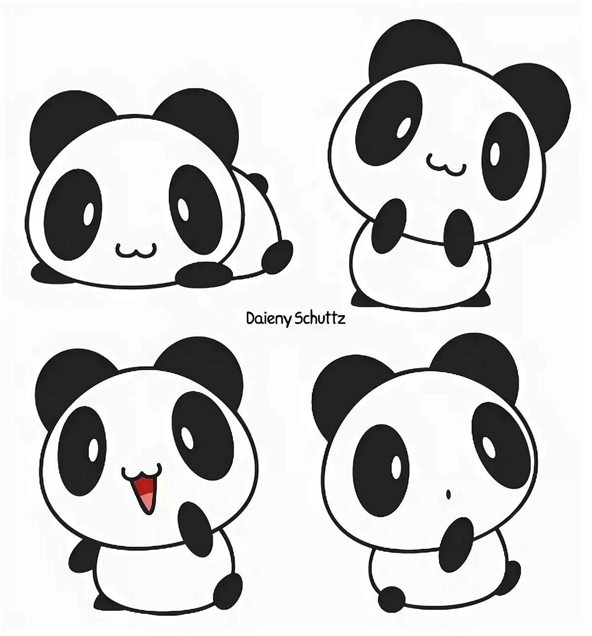 Картинки панды для срисовки. Для срисовки