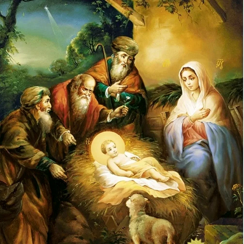 Католические иконы Рождества Христова. Открытка на праздник