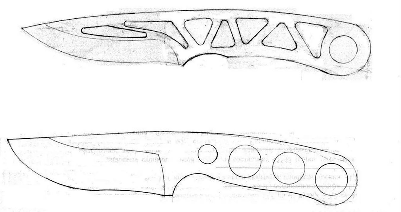 Керамбит нож чертеж 1 к 1. Для срисовки
