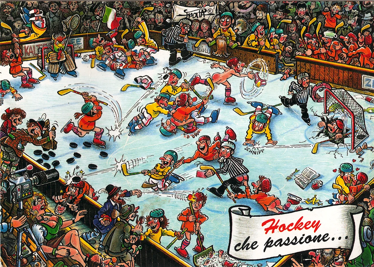 Хоккей карикатура. Прикольная картинка