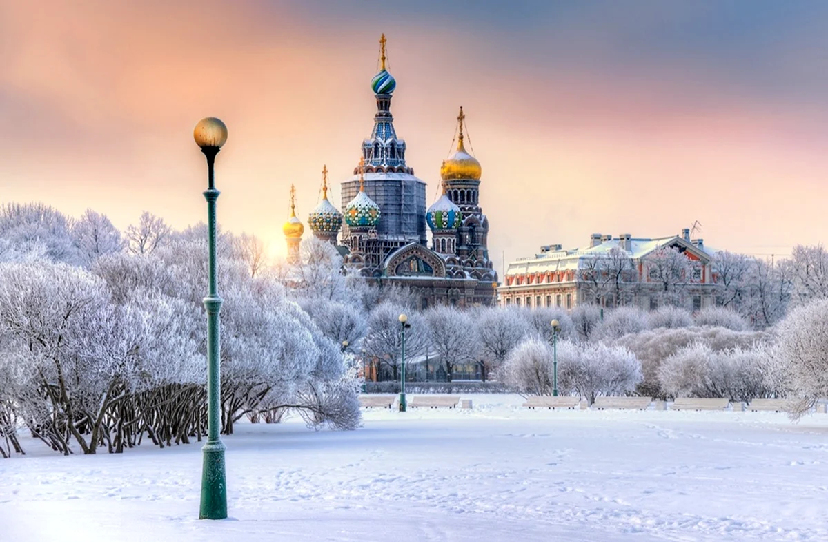 Храм Спаса-на-крови Санкт-Петербург зимой. Поздравление