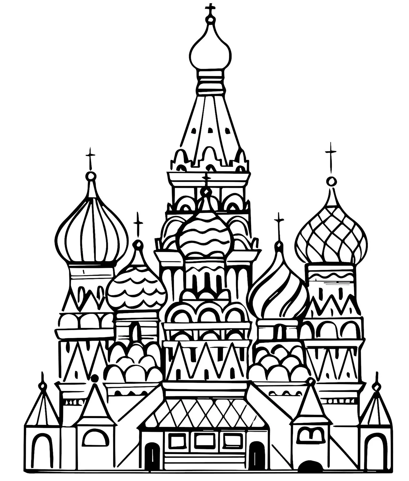 Храм Василия Блаженного Москва рисунок. Для срисовки