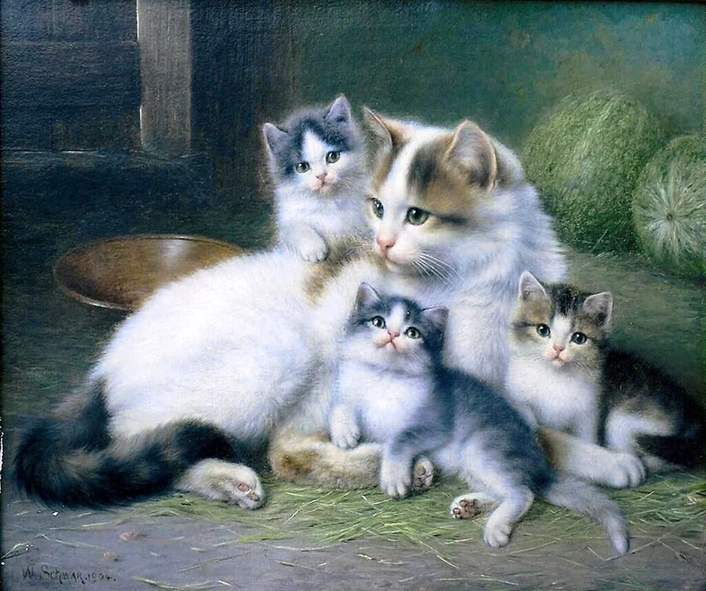 Художник швара Вильгельм коты. Красивые картинки животных