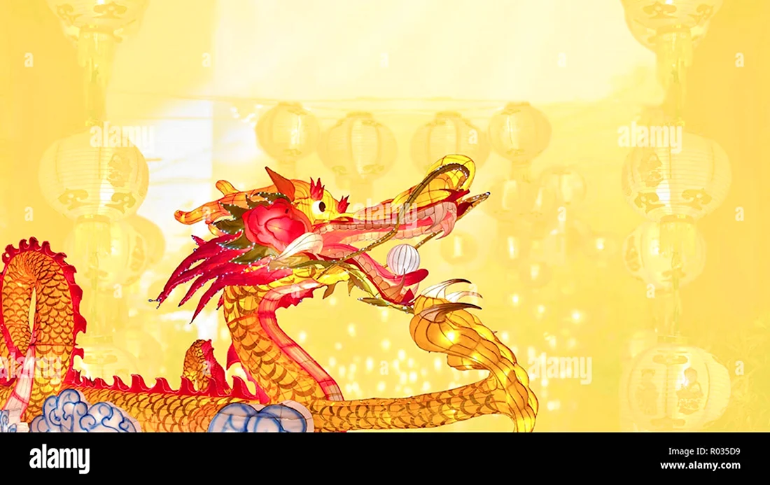 Китайский дракон новый год аниме. Открытка на праздник