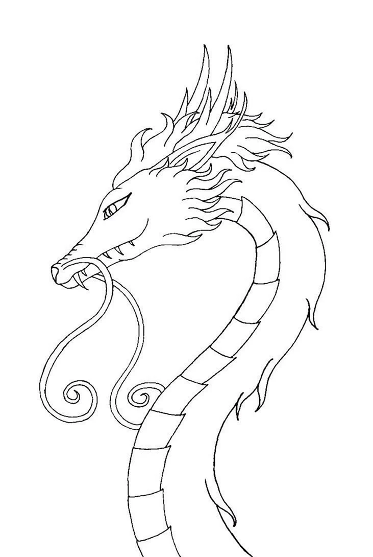 Китайский дракон раскраска. Для срисовки