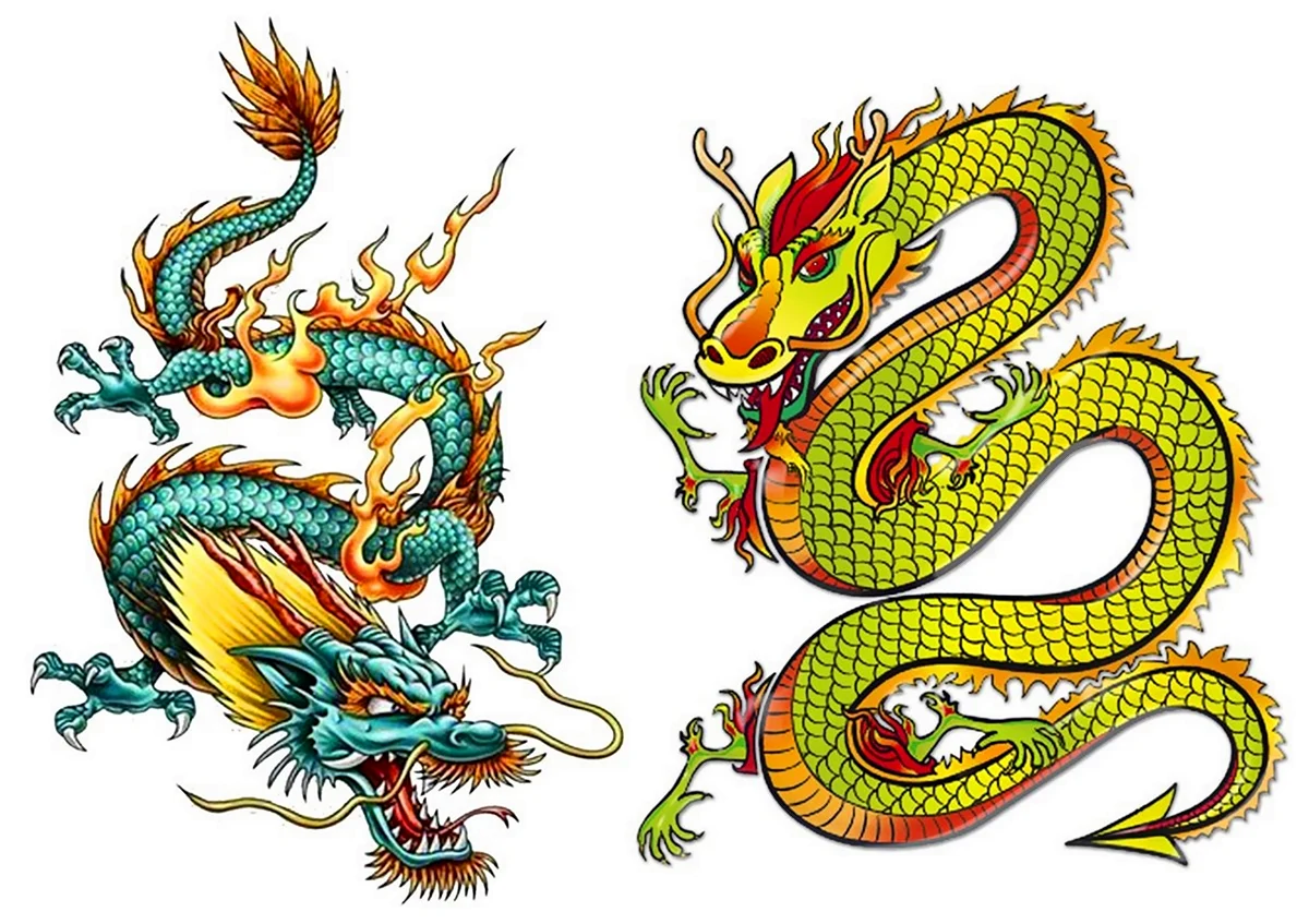 Китайский дракон Тяньлун. Для срисовки