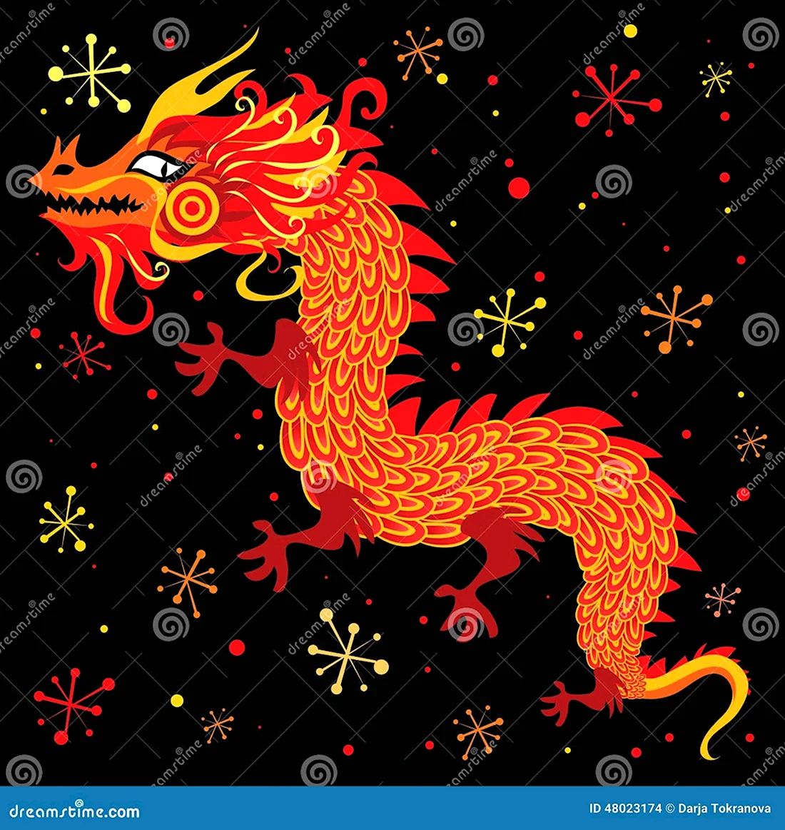 Китайский новый год дракон символ. Открытка на праздник
