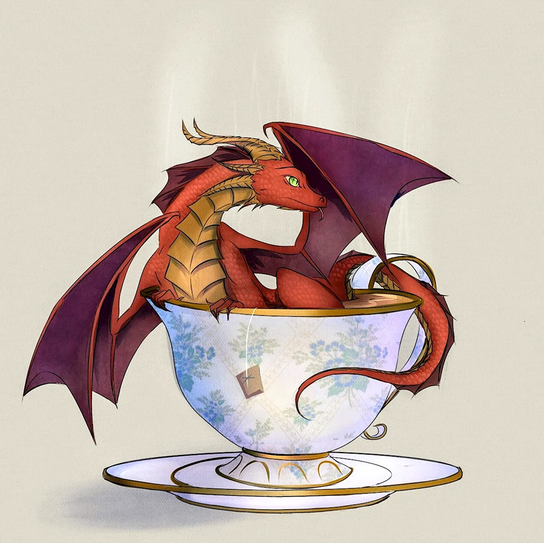 Koda чайные драконы. Открытка на праздник
