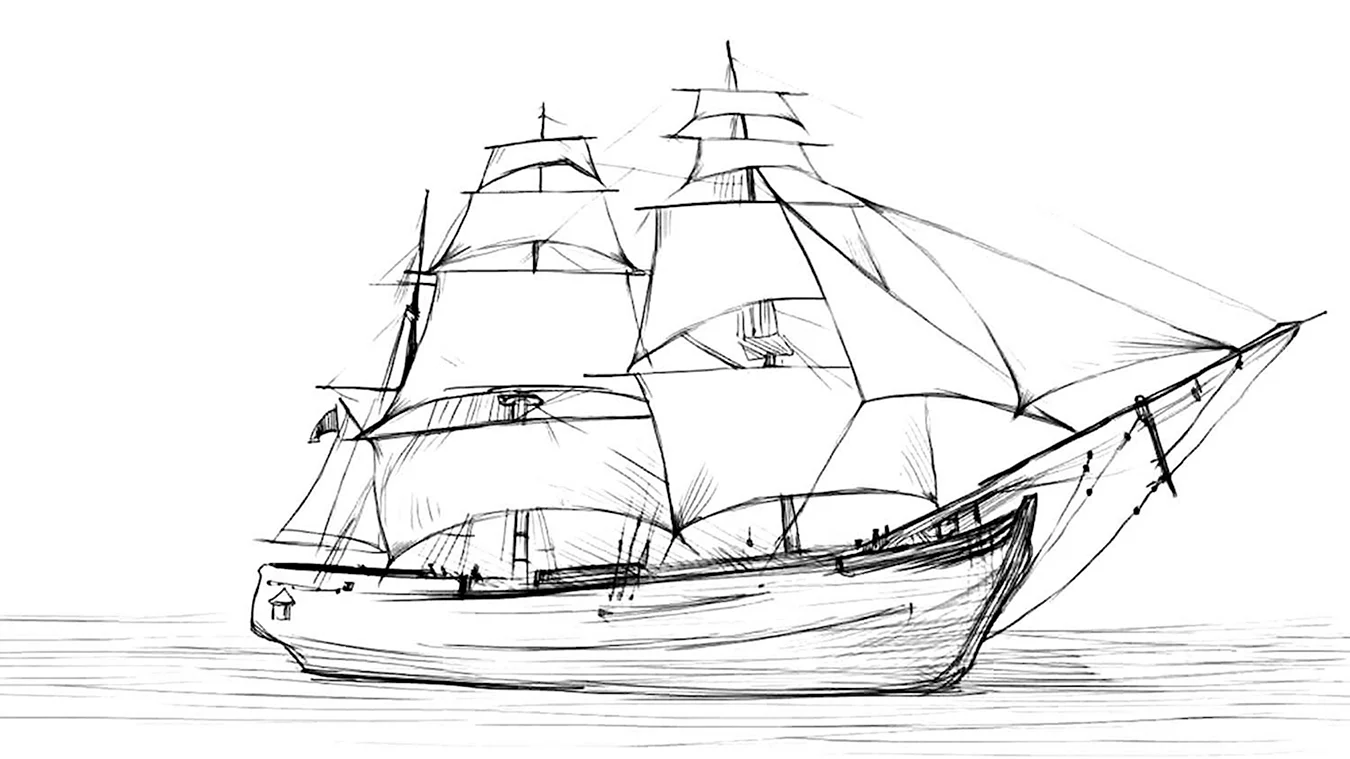 Корабль рисунок карандашом. Для срисовки