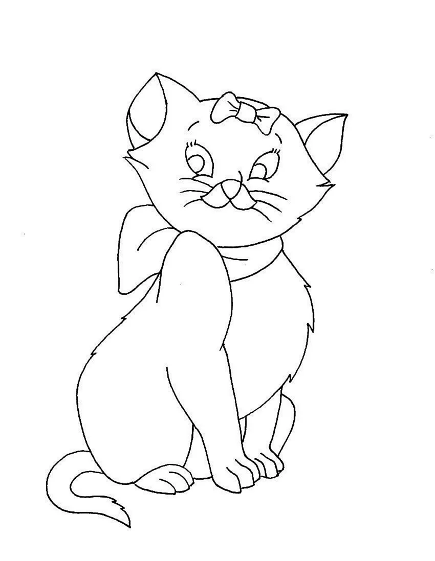 Кошка для рисования для детей. Для срисовки