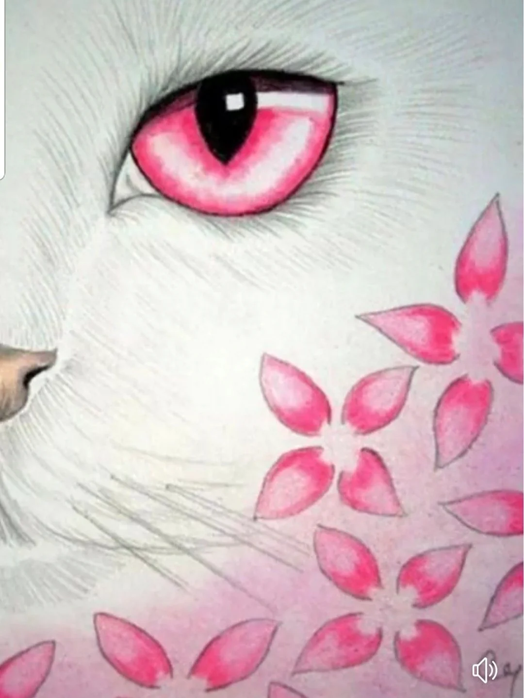 Кошка с розовыми глазами. Для срисовки