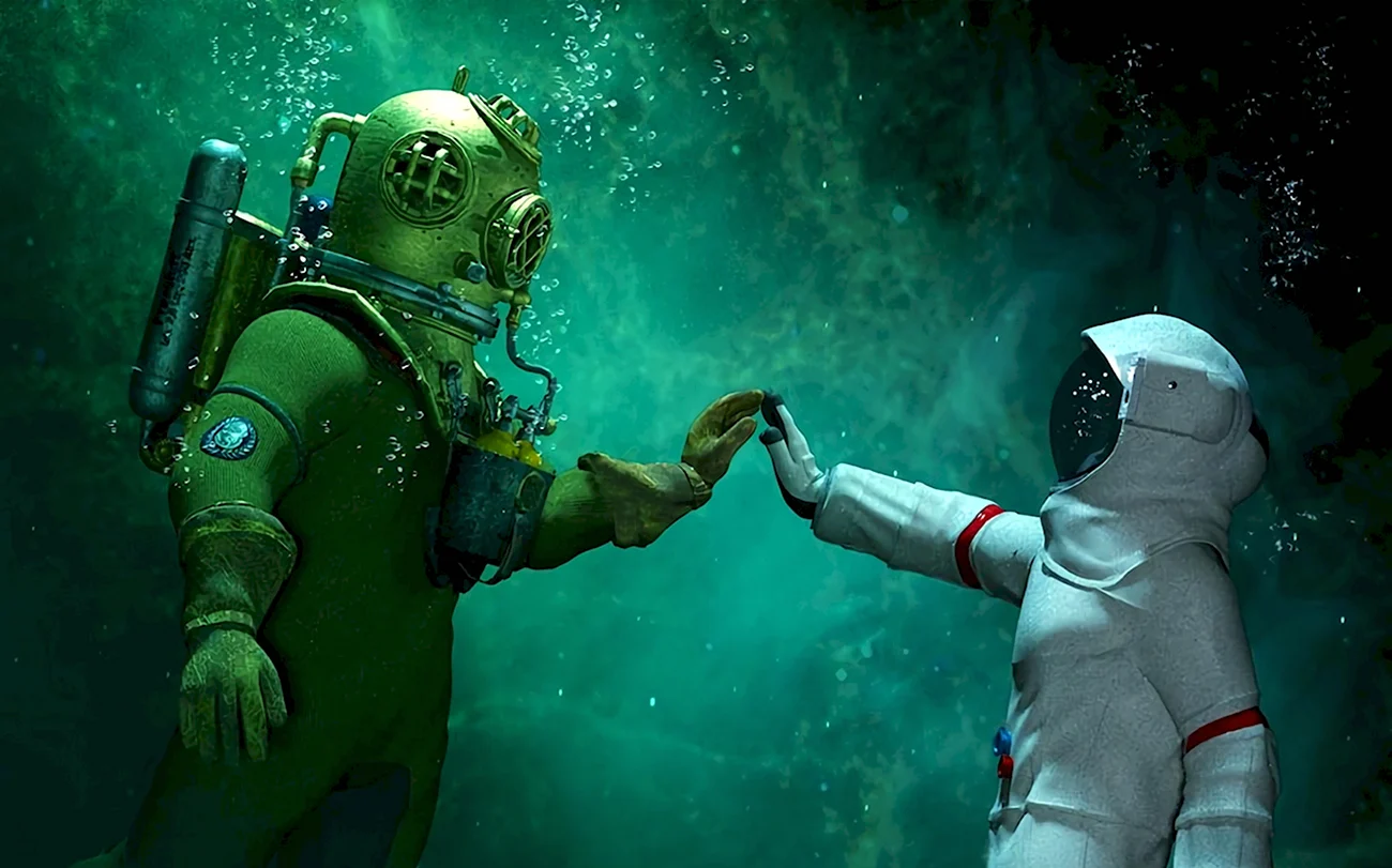 Космонавт под водой. Поздравление