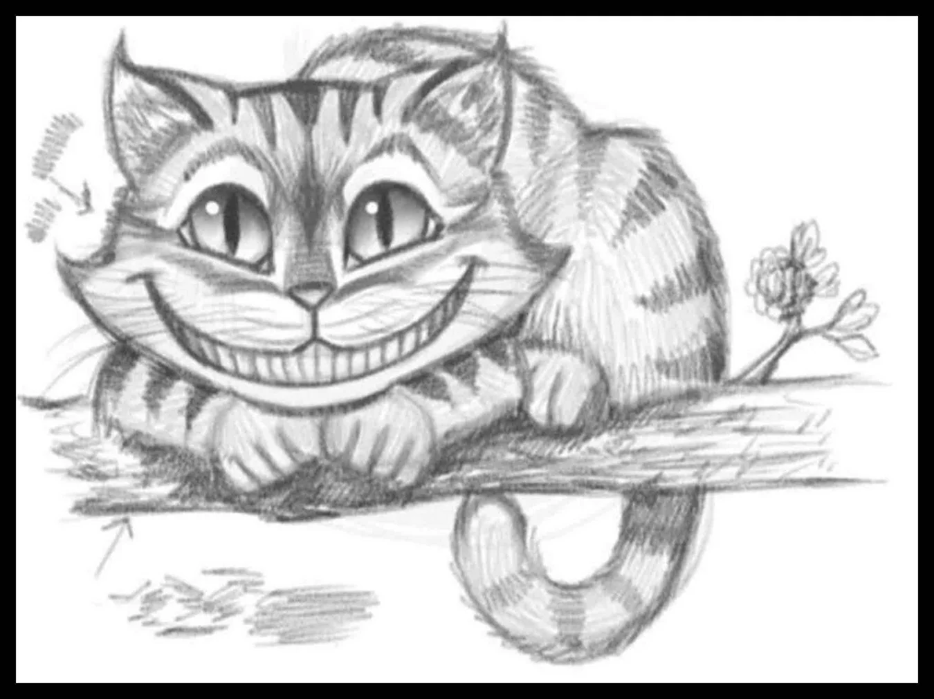 Кот из Алисы в стране чудес рисунок. Для срисовки