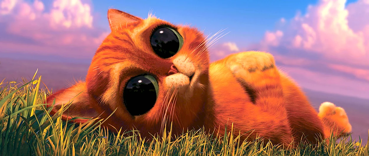 Кот в сапогах Шрек глаза. Красивое животное