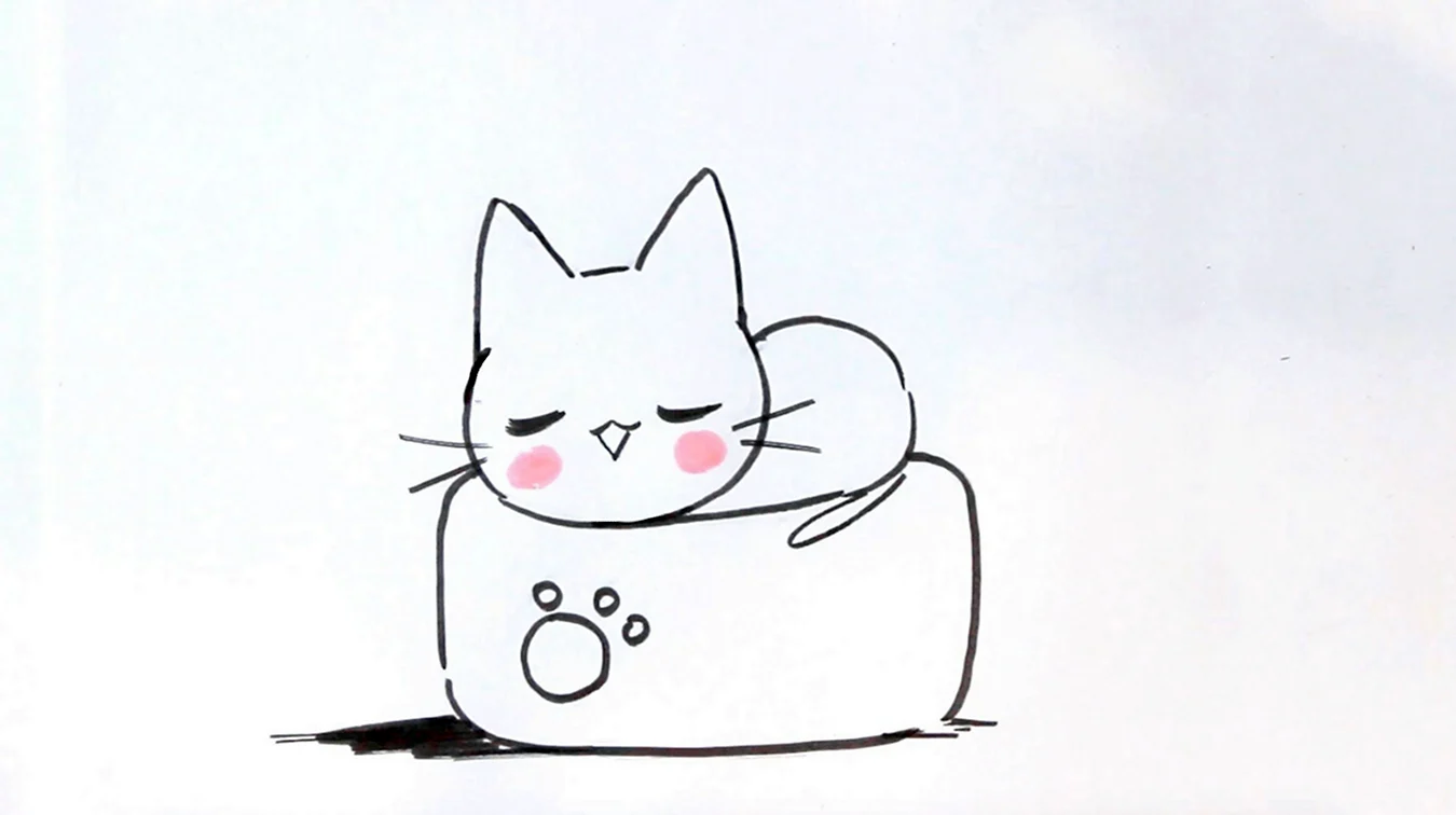 Котик для срисовки карандашом легкие. Для срисовки
