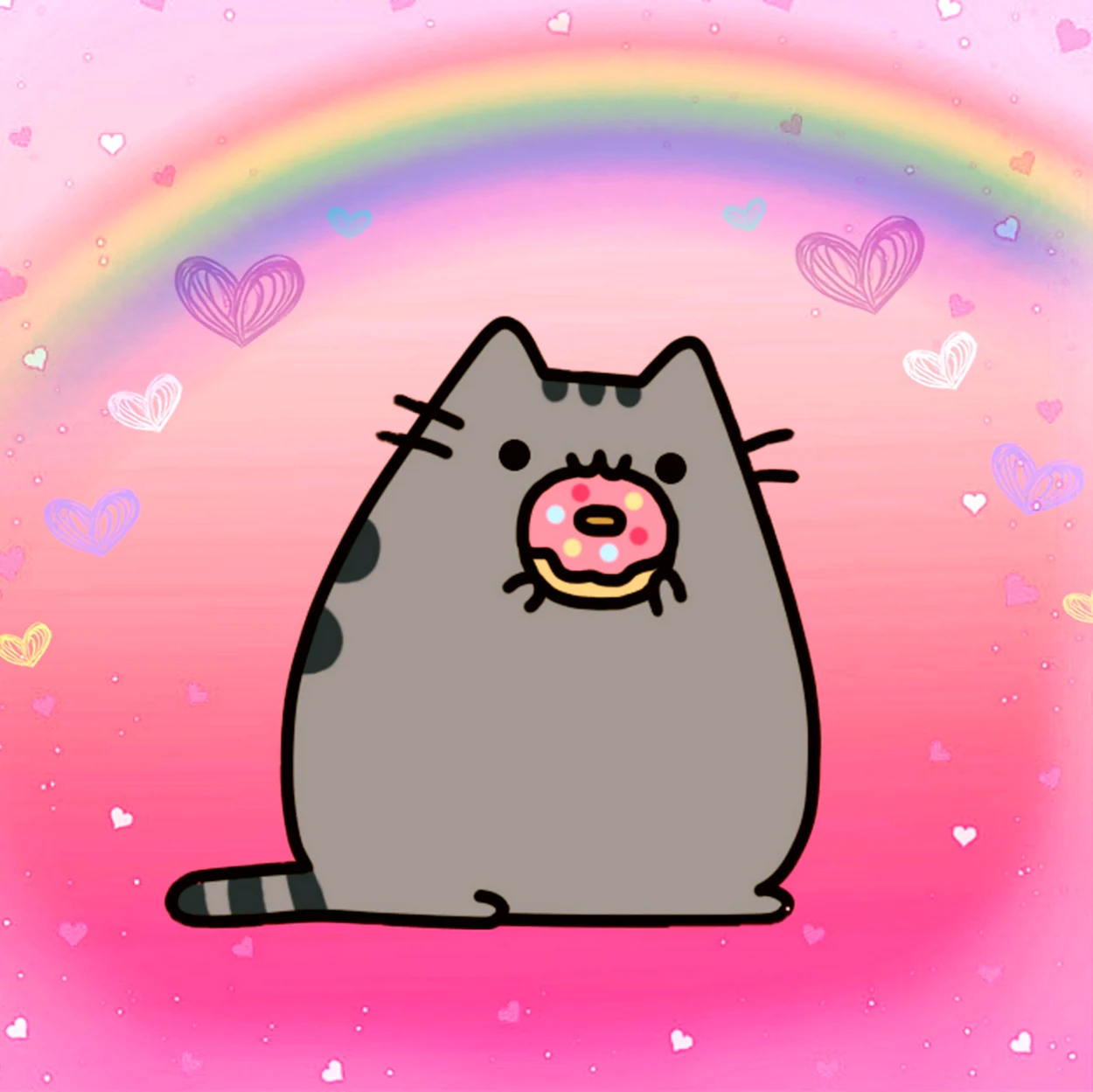 Котик Пушин с пончиком. Игрушка