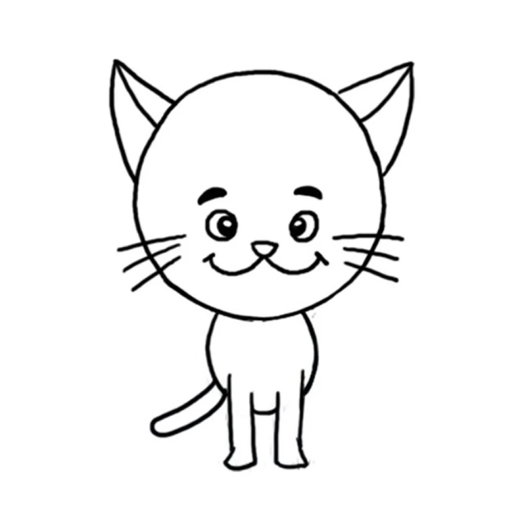 Котик рисунок для детей. Для срисовки