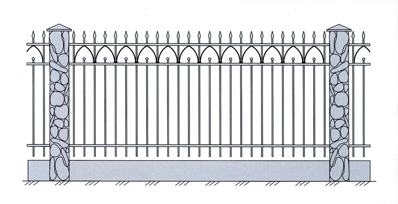 Кованый забор z-018 1 кв.м.. Для срисовки