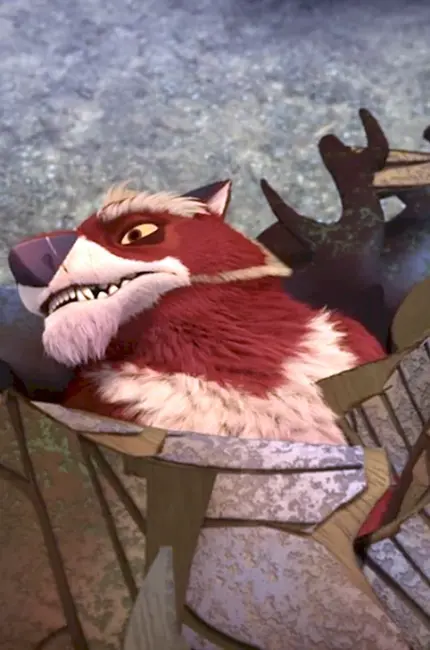 Красный волк из мультика Лео и Тиг. Картинка из мультфильма
