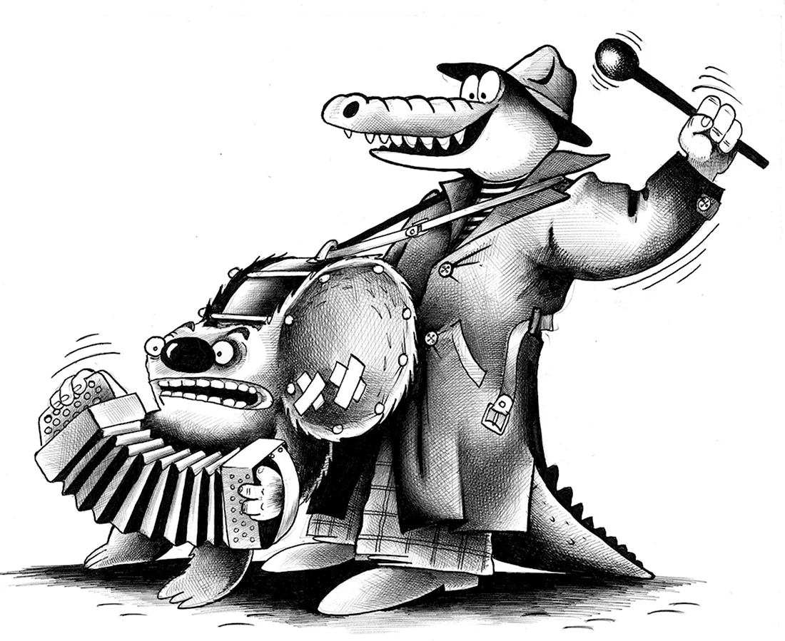 Крокодил Гена Корсун карикатуры. Анекдот в картинке
