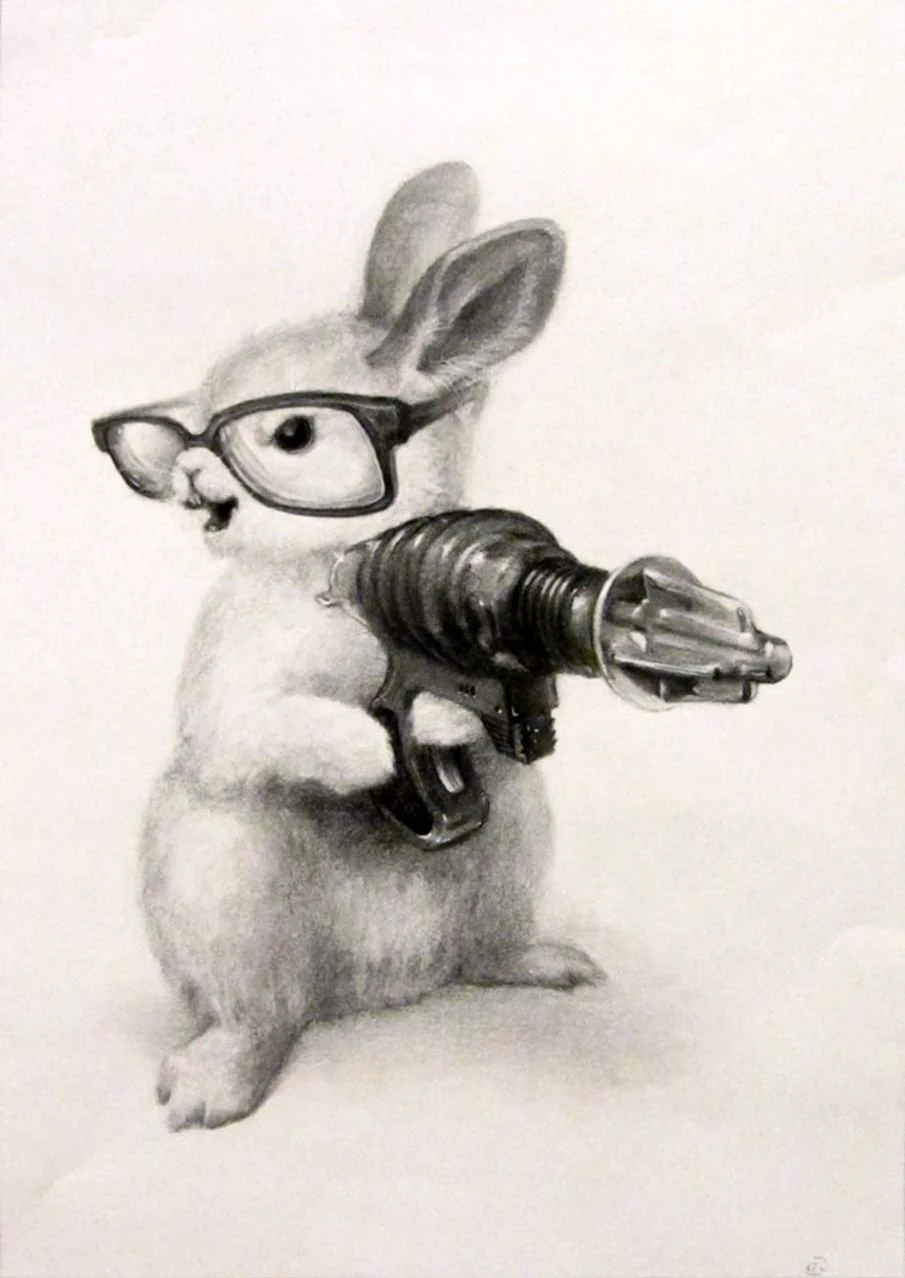 Кролик с пистолетом. Картинка