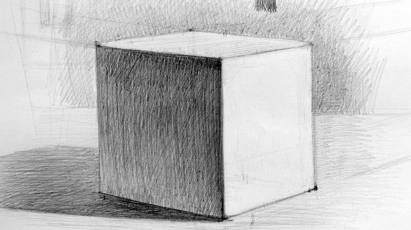 Куб карандашом. Для срисовки