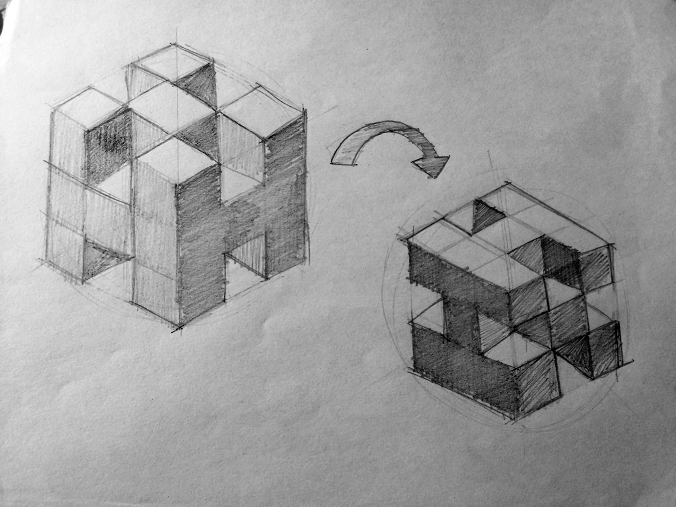 Куб рисунок. Для срисовки