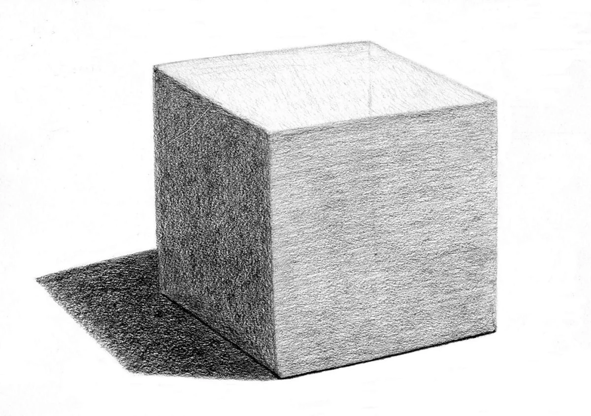 Куб с тенью. Для срисовки