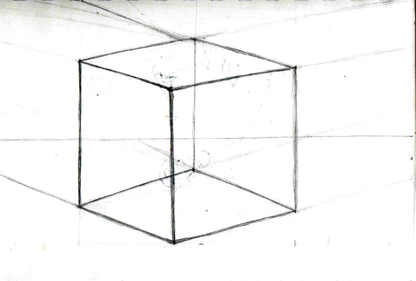 Куб в перспективе. Для срисовки