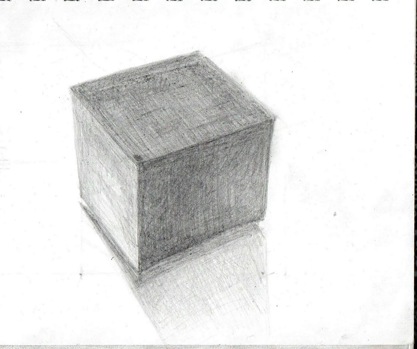 Кубик карандашом. Для срисовки