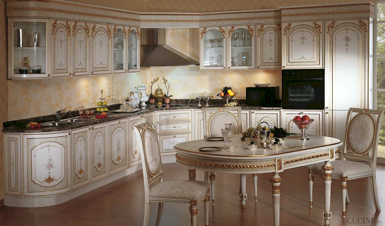 Кухонный гарнитур Доминика- Беларусь стиль Барокко классика. Красивая картинка