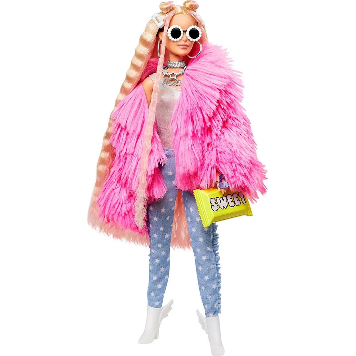 Кукла Barbie Барби grn28 Экстра в розовой куртке Mattel. Игрушка