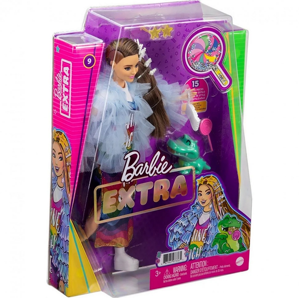 Кукла Barbie Экстра в Радужном платье gyj78. Игрушка