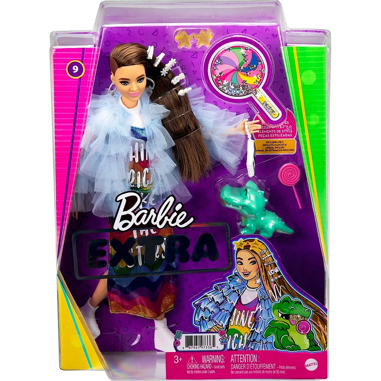 Кукла Mattel Barbie Экстра в Радужном платье gyj78. Игрушка