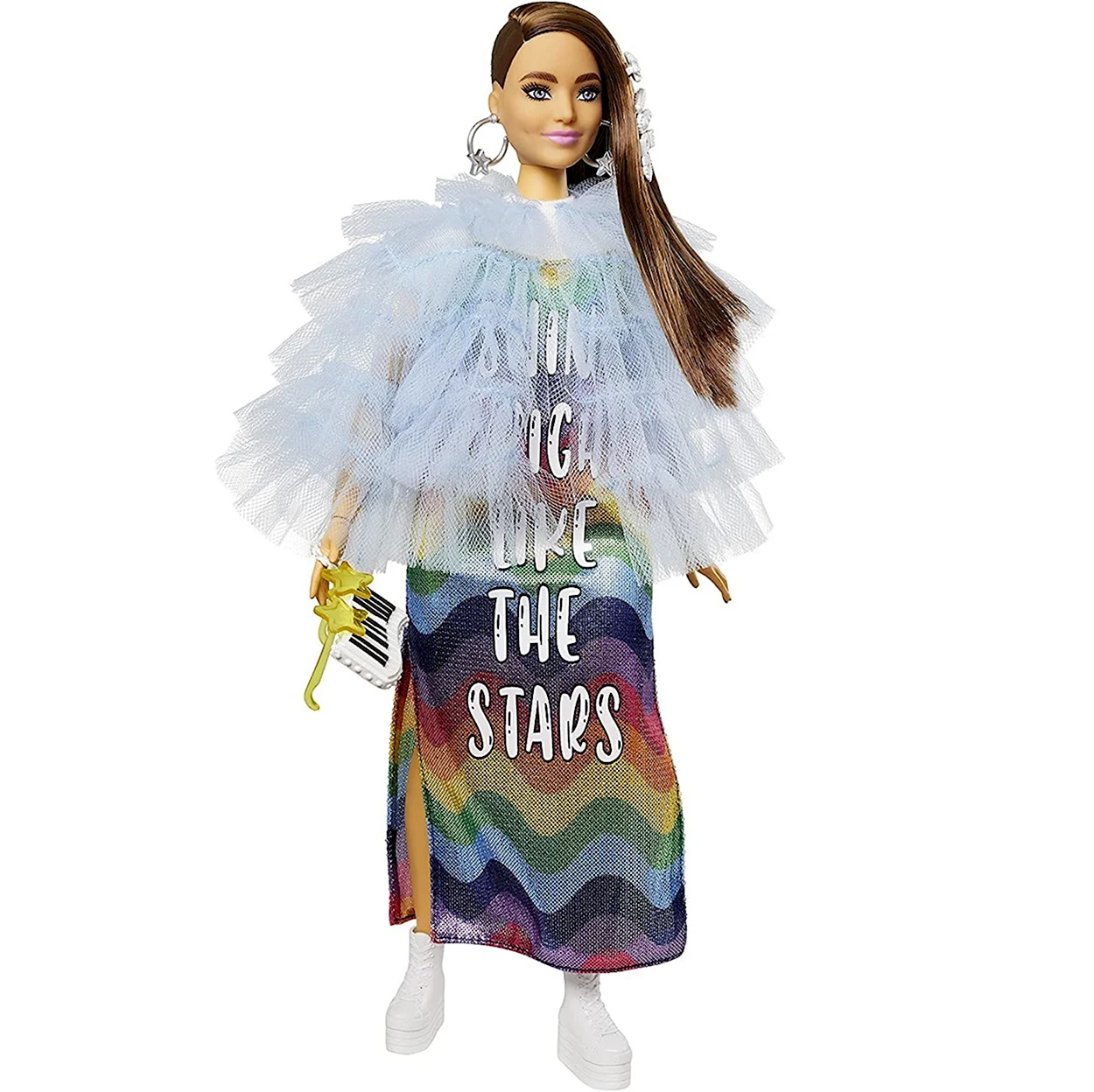 Кукла Mattel Barbie Экстра в Радужном платье gyj78. Игрушка