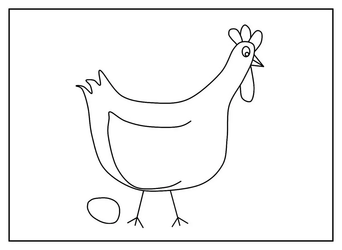 Курица рисунок для детей. Для срисовки