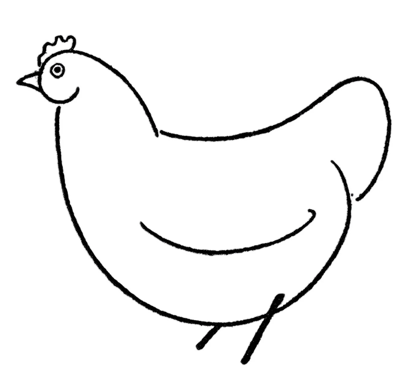 Курица рисунок легко. Для срисовки