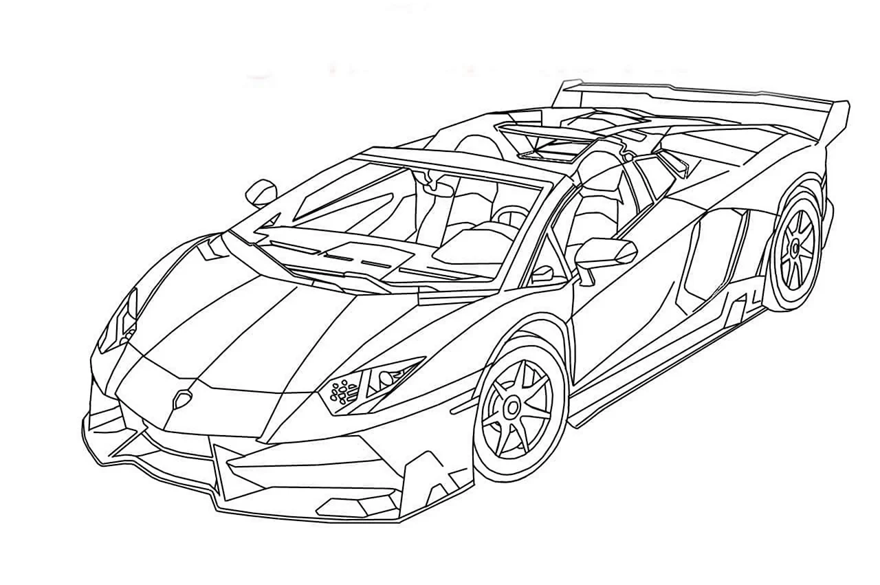 Lamborghini Veneno раскраска. Картинка