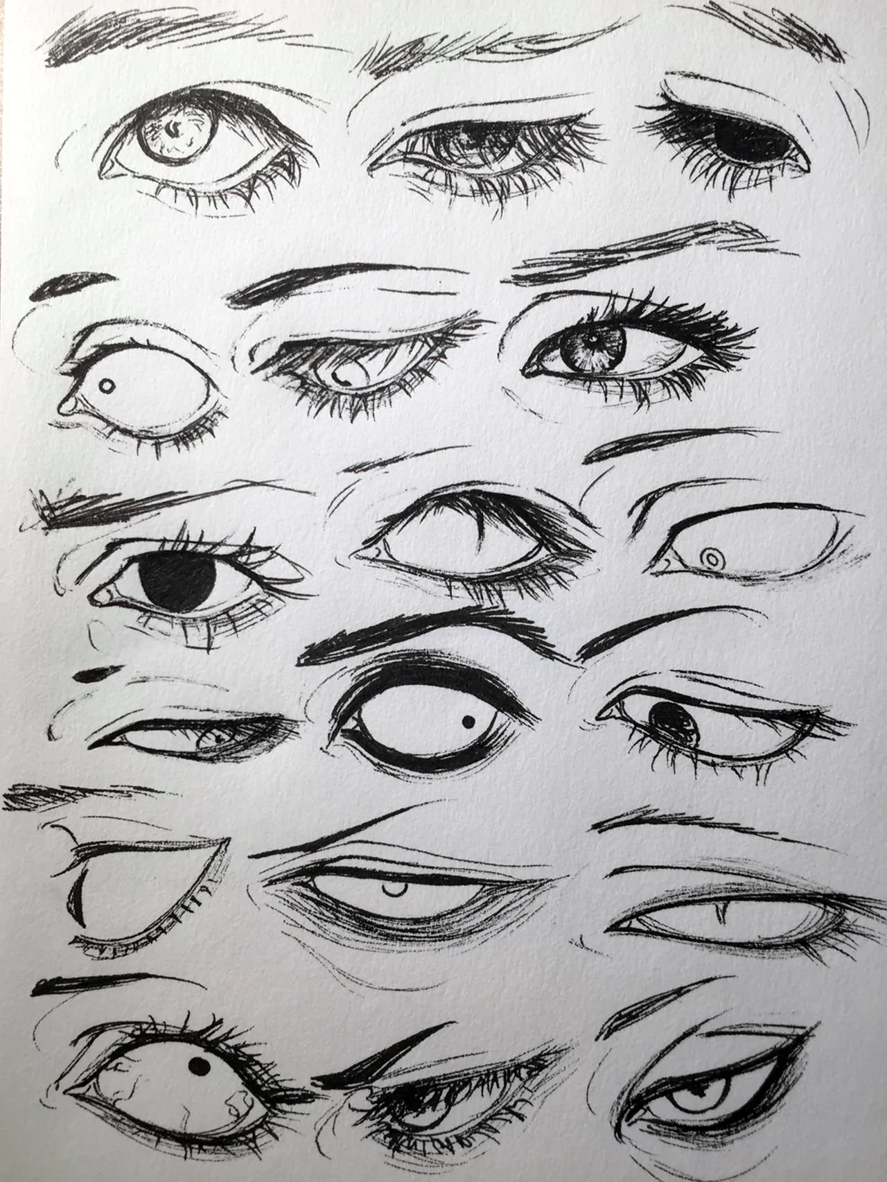 Легкий стиль рисования глаз. Для срисовки